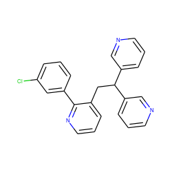 Clc1cccc(-c2ncccc2CC(c2cccnc2)c2cccnc2)c1 ZINC000114778375