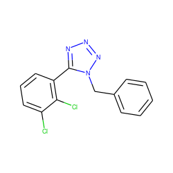 Clc1cccc(-c2nnnn2Cc2ccccc2)c1Cl ZINC000040564810