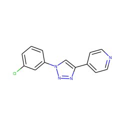 Clc1cccc(-n2cc(-c3ccncc3)nn2)c1 ZINC000073220517