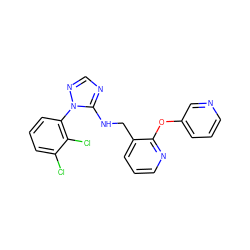 Clc1cccc(-n2ncnc2NCc2cccnc2Oc2cccnc2)c1Cl ZINC000029126454