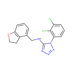 Clc1cccc(-n2nnnc2NCc2cccc3c2CCO3)c1Cl ZINC000071341613