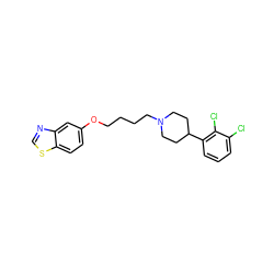 Clc1cccc(C2CCN(CCCCOc3ccc4scnc4c3)CC2)c1Cl ZINC000095557182