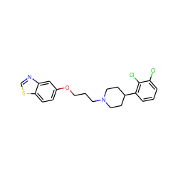 Clc1cccc(C2CCN(CCCOc3ccc4scnc4c3)CC2)c1Cl ZINC000072318113