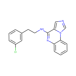 Clc1cccc(CCNc2nc3ccccc3n3cncc23)c1 ZINC000013441455