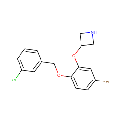 Clc1cccc(COc2ccc(Br)cc2OC2CNC2)c1 ZINC000118539538