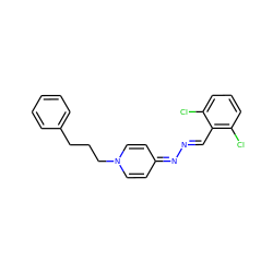 Clc1cccc(Cl)c1/C=N/N=c1ccn(CCCc2ccccc2)cc1 ZINC000045355264