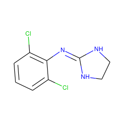 Clc1cccc(Cl)c1N=C1NCCN1 ZINC000000896484