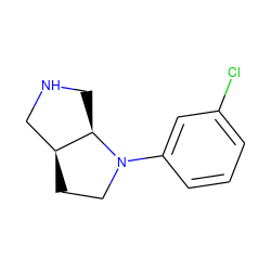 Clc1cccc(N2CC[C@H]3CNC[C@H]32)c1 ZINC000038157685