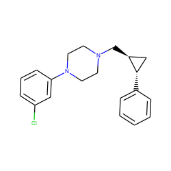 Clc1cccc(N2CCN(C[C@H]3C[C@@H]3c3ccccc3)CC2)c1 ZINC000013814414