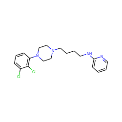 Clc1cccc(N2CCN(CCCCNc3ccccn3)CC2)c1Cl ZINC000058582822