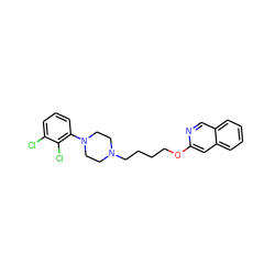 Clc1cccc(N2CCN(CCCCOc3cc4ccccc4cn3)CC2)c1Cl ZINC000040955759