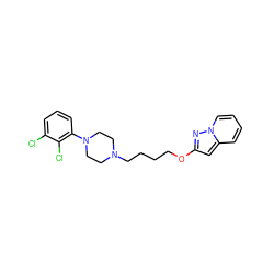 Clc1cccc(N2CCN(CCCCOc3cc4ccccn4n3)CC2)c1Cl ZINC000149853754