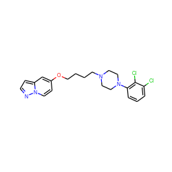 Clc1cccc(N2CCN(CCCCOc3ccn4nccc4c3)CC2)c1Cl ZINC000149942868