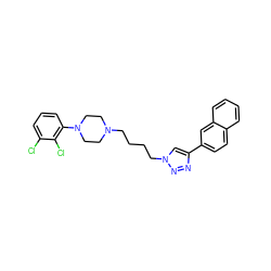 Clc1cccc(N2CCN(CCCCn3cc(-c4ccc5ccccc5c4)nn3)CC2)c1Cl ZINC000473106847