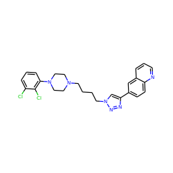 Clc1cccc(N2CCN(CCCCn3cc(-c4ccc5ncccc5c4)nn3)CC2)c1Cl ZINC000473106439