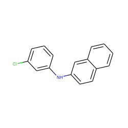 Clc1cccc(Nc2ccc3ccccc3c2)c1 ZINC000000394970