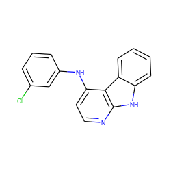 Clc1cccc(Nc2ccnc3[nH]c4ccccc4c23)c1 ZINC000103297552