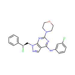 Clc1cccc(Nc2nc(N3CCOCC3)nc3c2cnn3C[C@@H](Cl)c2ccccc2)c1 ZINC000071296245