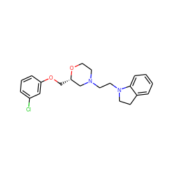 Clc1cccc(OC[C@H]2CN(CCN3CCc4ccccc43)CCO2)c1 ZINC000150188341