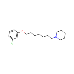 Clc1cccc(OCCCCCCCN2CCCCC2)c1 ZINC000653787396