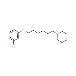 Clc1cccc(OCCCCCCN2CCCCC2)c1 ZINC000002494132