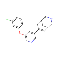 Clc1cccc(Oc2cncc(C3=C[C@H]4CNC[C@@H](C3)C4)c2)c1 ZINC000095572322