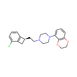 Clc1cccc2c1C[C@@H]2CCN1CCN(c2cccc3c2OCCO3)CC1 ZINC000013743681