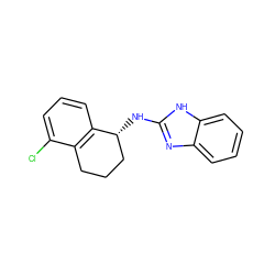 Clc1cccc2c1CCC[C@H]2Nc1nc2ccccc2[nH]1 ZINC000040847407