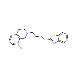 Clc1cccc2c1CN(CCCCc1nc3ccccc3s1)CC2 ZINC001772602965