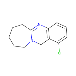 Clc1cccc2c1CN1CCCCCC1=N2 ZINC000049925389