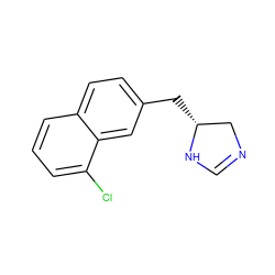 Clc1cccc2ccc(C[C@@H]3CN=CN3)cc12 ZINC000013862086