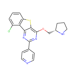 Clc1cccc2sc3c(OC[C@@H]4CCCN4)nc(-c4ccncc4)nc3c12 ZINC000653667544