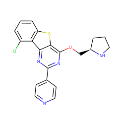 Clc1cccc2sc3c(OC[C@H]4CCCN4)nc(-c4ccncc4)nc3c12 ZINC000653667543