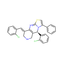 Clc1ccccc1/C=C1\CNCC2=C1N=C1SC=C(c3ccccc3)N1[C@H]2c1ccccc1Cl ZINC000103231046