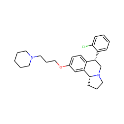 Clc1ccccc1[C@@H]1CN2CCC[C@@H]2c2cc(OCCCN3CCCCC3)ccc21 ZINC000028885658