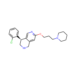 Clc1ccccc1[C@@H]1CNCc2cc(OCCCN3CCCCC3)ncc21 ZINC000028883013