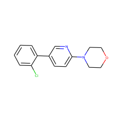 Clc1ccccc1-c1ccc(N2CCOCC2)nc1 ZINC000045289318