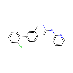 Clc1ccccc1-c1ccc2cc(Nc3ccccn3)ncc2c1 ZINC000144326741