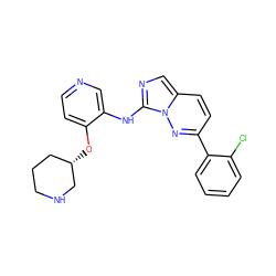 Clc1ccccc1-c1ccc2cnc(Nc3cnccc3O[C@H]3CCCNC3)n2n1 ZINC000142972796