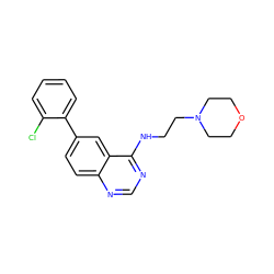 Clc1ccccc1-c1ccc2ncnc(NCCN3CCOCC3)c2c1 ZINC000033362350