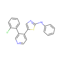 Clc1ccccc1-c1cnccc1-c1cnc(Nc2ccccc2)s1 ZINC000473116624