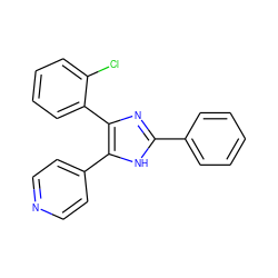 Clc1ccccc1-c1nc(-c2ccccc2)[nH]c1-c1ccncc1 ZINC000004617910