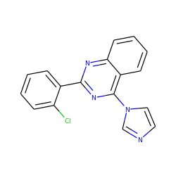 Clc1ccccc1-c1nc(-n2ccnc2)c2ccccc2n1 ZINC000004239416