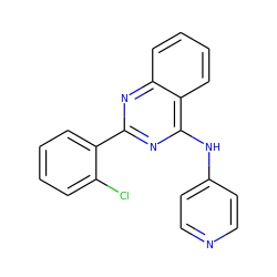 Clc1ccccc1-c1nc(Nc2ccncc2)c2ccccc2n1 ZINC000004258361