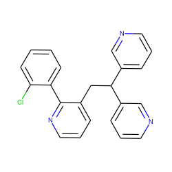 Clc1ccccc1-c1ncccc1CC(c1cccnc1)c1cccnc1 ZINC000114777801