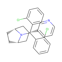 Clc1ccccc1C(c1ccccc1Cl)N1[C@H]2CC[C@@H]1C[C@H](c1cccnc1)C2 ZINC000103225830