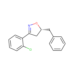 Clc1ccccc1C1=NO[C@H](Cc2ccccc2)C1 ZINC000095581907