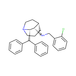 Clc1ccccc1CN[C@H]1[C@H]2CCCN(CC2)[C@H]1C(c1ccccc1)c1ccccc1 ZINC000028011723