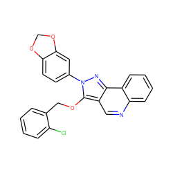 Clc1ccccc1COc1c2cnc3ccccc3c2nn1-c1ccc2c(c1)OCO2 ZINC000059024502