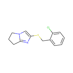 Clc1ccccc1CSc1cn2c(n1)CCC2 ZINC000000435674